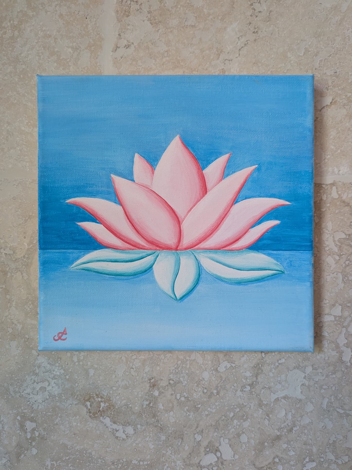 Un petit cadre aux couleurs apaisantes, pour apporter un peu de douceur dans votre pièce.